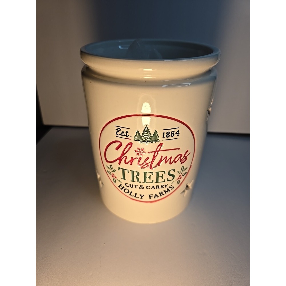 Ashland‎ Candle Holder Christmas Cottage Pottery Lantern 7 1/2 x 5 1/2 Inches